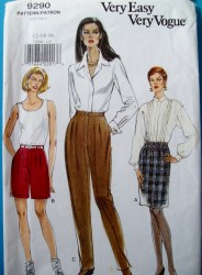 9290 SO EZ VOG STRAIGHT SKIRT, SHORTS, TAPER PANTS PATTERN 6-10